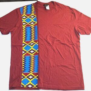 D'iyanu Authentic African Tribal Men's 2XL XXL Red with Print 0007